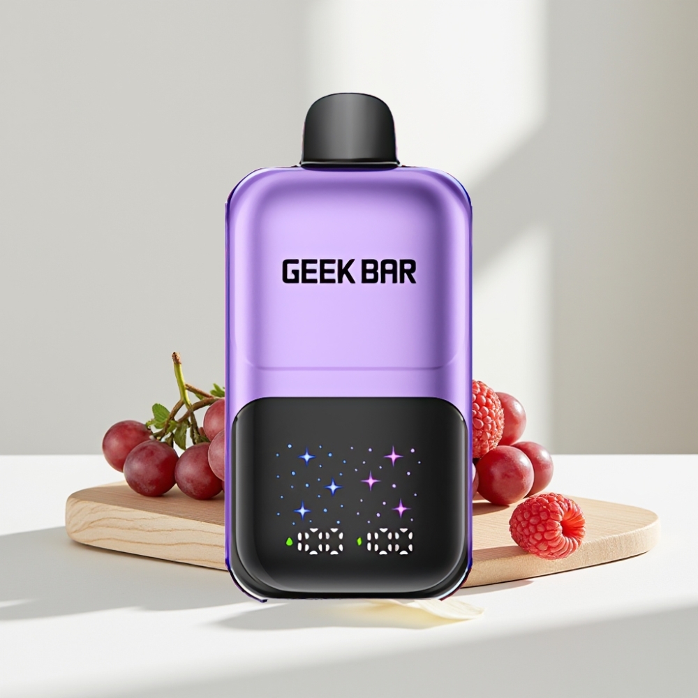 GEEK BAR 2GO Serija Du 50000 Prūsmų 20ml Vynuogės & Avietės, 5% Nikotino, 3 Lygiai, Ekranas