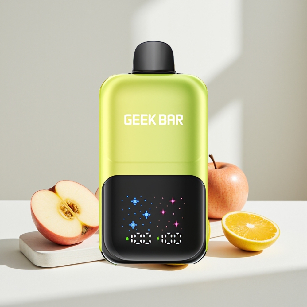 GEEK BAR 2GO Serija Two 50000 Traukų 20ml Rūgštus Obuolys Su Mėtute, Ekranas, 5% Nikotino, Pakraunama