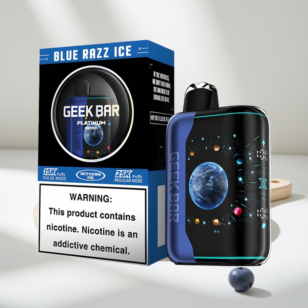GEEK BAR Platinum Edition 25000 Dūmai Mėlynųjų Serbentų Ledas, 20mL, 2% nikotino