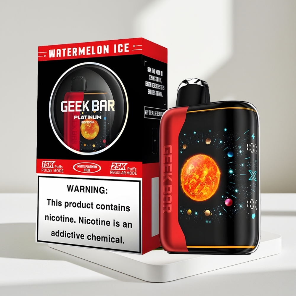GEEK BAR Platinum Edition 25000 Disposable Vape Arbūzas su Mėtų Skoniu, 20mL, 2% nikotino, USB-Type C