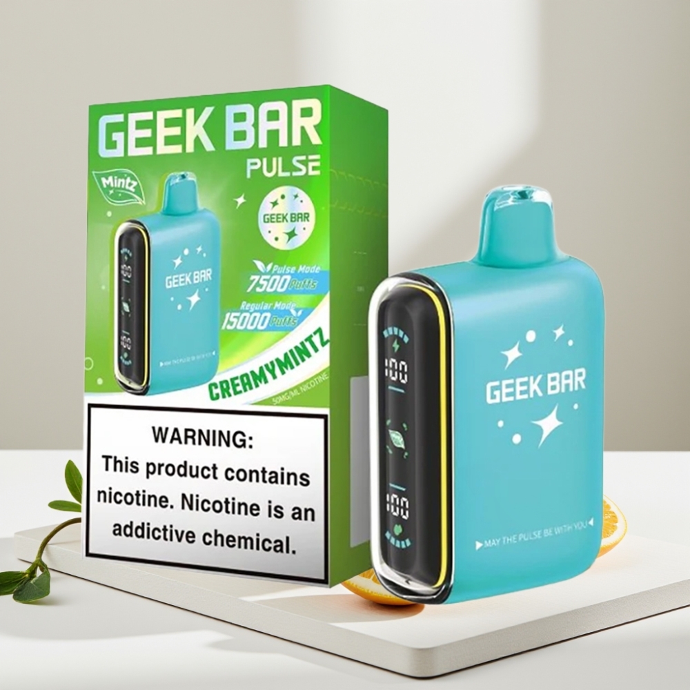 Geek Bar Pulse 15000 Puffs Disposable Vape Mėtų Leidimas, 16ML, 5% nikotino