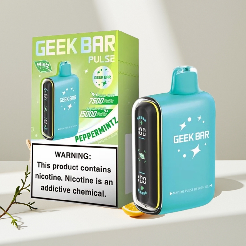 Geek Bar Pulse 15000 Puffs Disposable Vape Mėtų Leidimas, 16ML, 5% nikotino