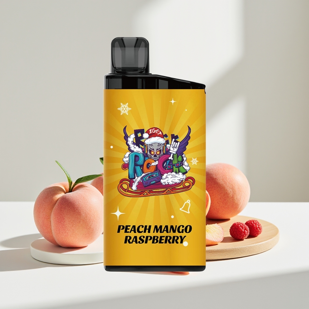 IGET Bar 3500 Puffs Persikų Mango Aviečių, 1.2 Ohm, 1400 mAh