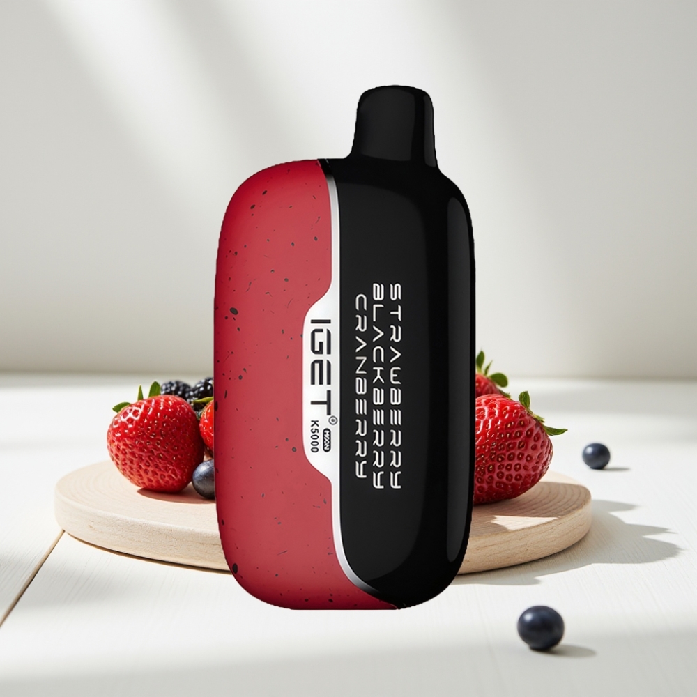 IGET Moon K5000 Puffs Braškė Gervuogė Spanguolė, 5000 Puffs, 1.35 Ohm