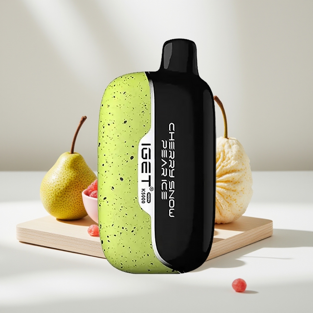 IGET Moon K5000 Puffs Disposable Vape Vyšnių Sniego Kriaušės Ledas, 5000 Puffs, 1.35 Ohm