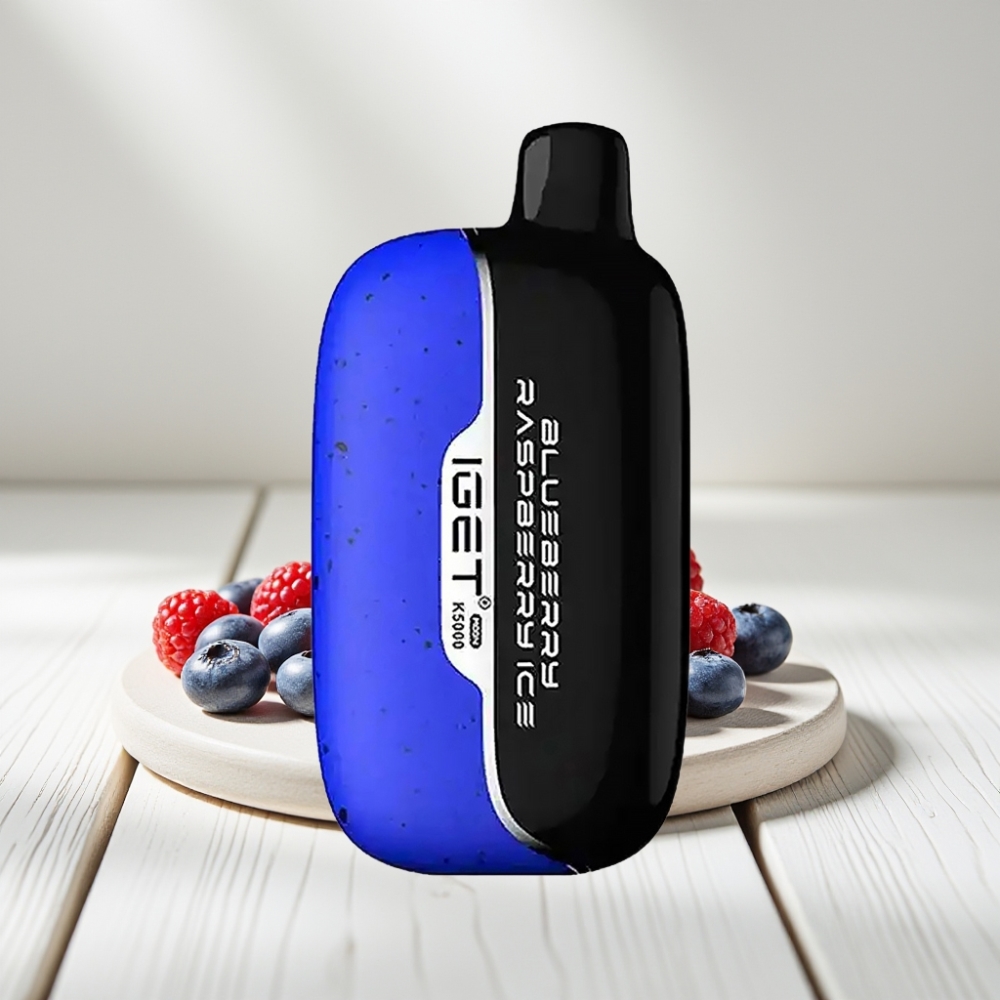 IGET Moon K5000 Puffs Mėlynųjų aviečių ir aviečių ledas, 5000 Puffs, 81.5 g