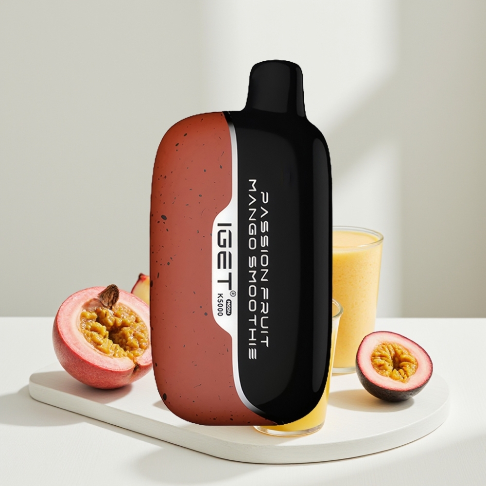IGET Moon K5000 Puffs Nešiojamasis Vaporizatorius Passion Fruit Mango Smoothie, 5000 Puffs, 1.35 Ohm