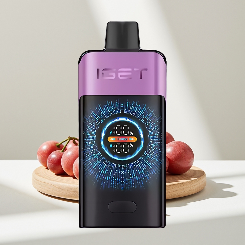 IGET ONE 12000 Puffs Disposable Vape Chupa Chups Vynuogės, 12000 Puffs, 2700 mAh, 0.6 ohm