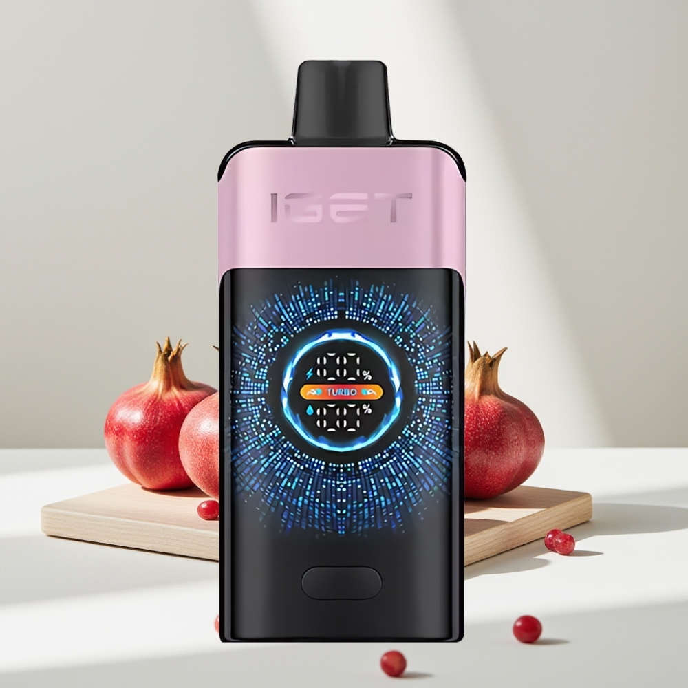 IGET ONE 12000 Puffs Disposable Vape Vyšnia Granatas, 12000 Puffs, 2700 mAh, 0.6 ohm