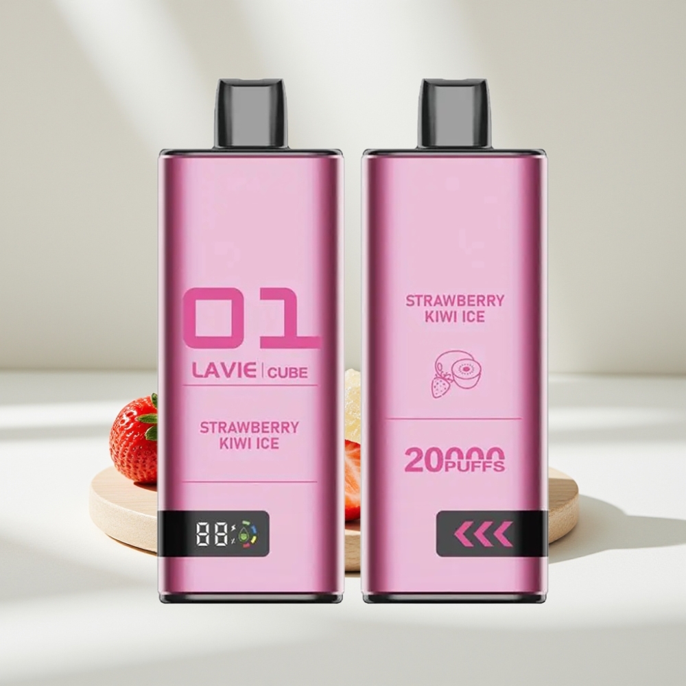 Lavie Cube 20000 Puffs Disposable Vape Braškės Kiwi Ledas, 28ML, 600mAh, Type C