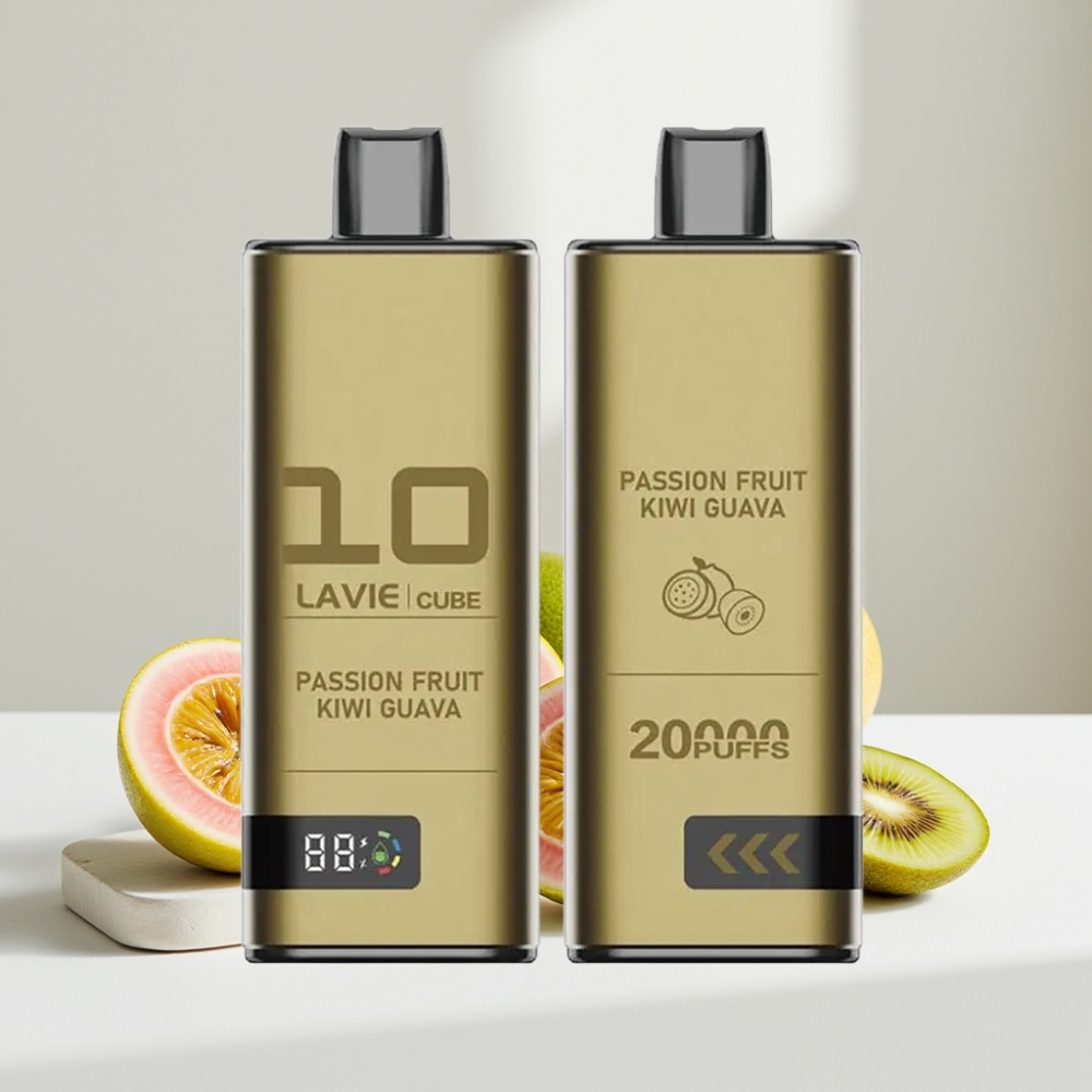 Lavie Cube 20000 Puffs Disposable Vape Marakuojų Vaisių Kiwi Gvajavų, 28ML, 5%