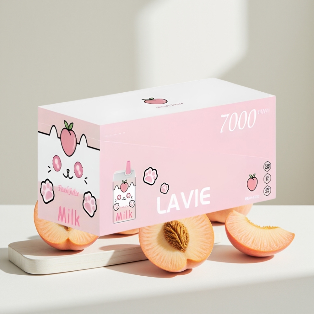 LAVIE Milk 7000 Puffs Persikų Sultys, 16ML, 5% nikotino, Type C