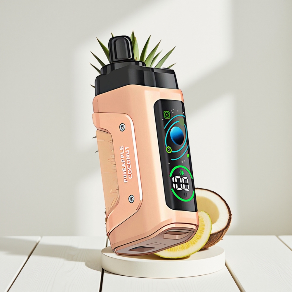 Razz Bar 45000 Puffs Disposable Vape Ananasas Kokosas, 1.0 Ohm, 650 mAh, Type-C
