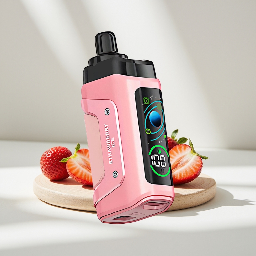 Razz Bar 45000 Puffs Disposable Vape Braškės Ledas, 45000 Puffs, 1.0 Ohm, 650 mAh