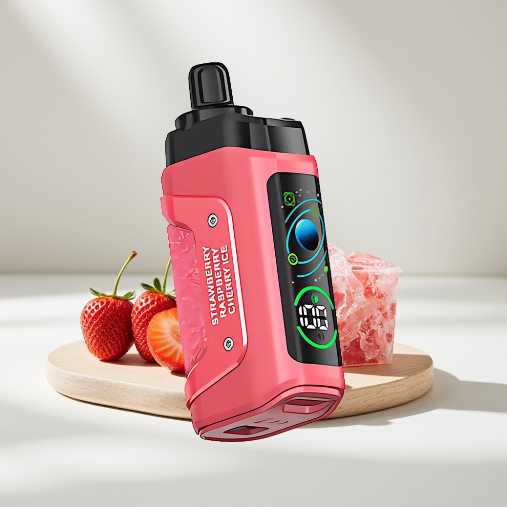 Razz Bar 45000 Puffs Disposable Vape Braškės Vyšnios Ledas, 45000 Puffs, 1.0 Ohm, 650 mAh