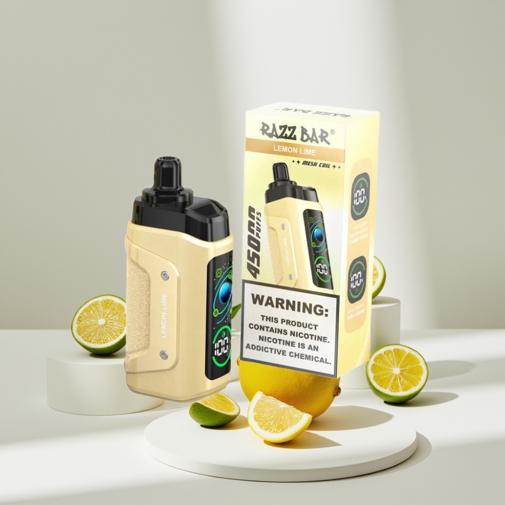 Razz Bar 45000 Puffs Disposable Vape Citrinų Lime ir Uogų, 45000 Puffs, 1.0 Ohm, 650 mAh
