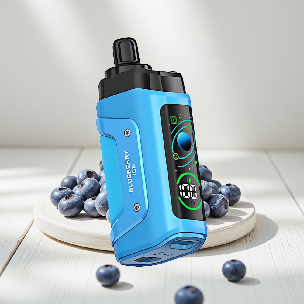 Razz Bar 45000 Puffs Disposable Vape Mėlynųjų Uogų Ledas, 45000 Puffs, 1.0 Ohm, 650 mAh