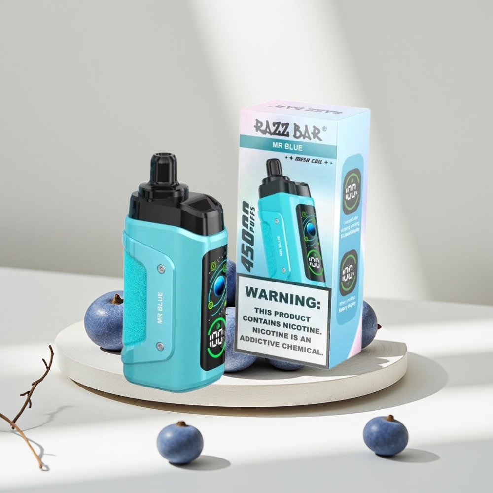 Razz Bar 45000 Puffs Disposable Vape Mėlynasis, 45000 Puffs, 1.0 Ohm, 650 mAh