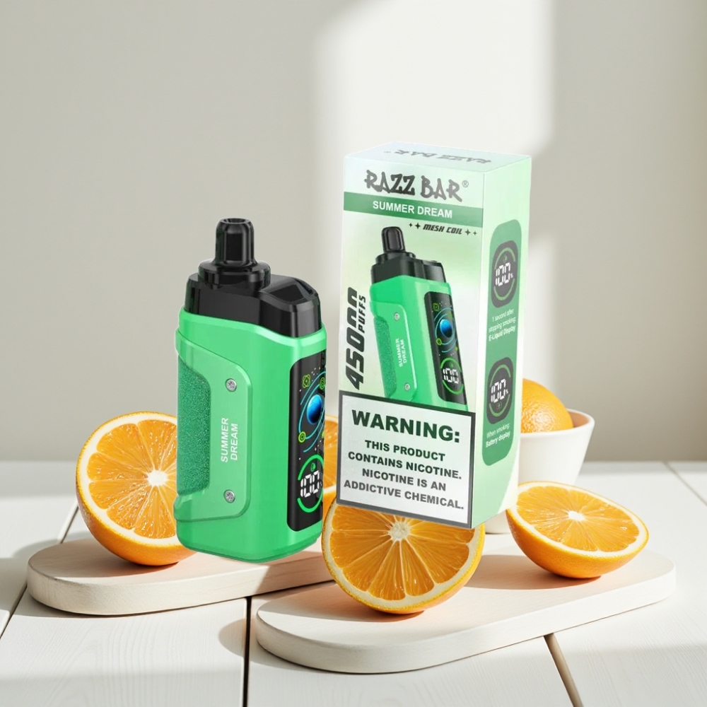 Razz Bar 45000 Puffs Disposable Vape Vasara Svajonė 45000 Puffs, 1.0 Ohm, 650 mAh