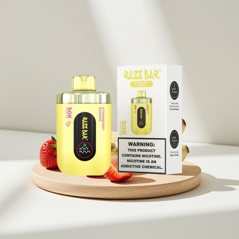 Razz Bar 50K Puffs Disposable Vape Braškė Bananas, 50000 Puffs, Type-C