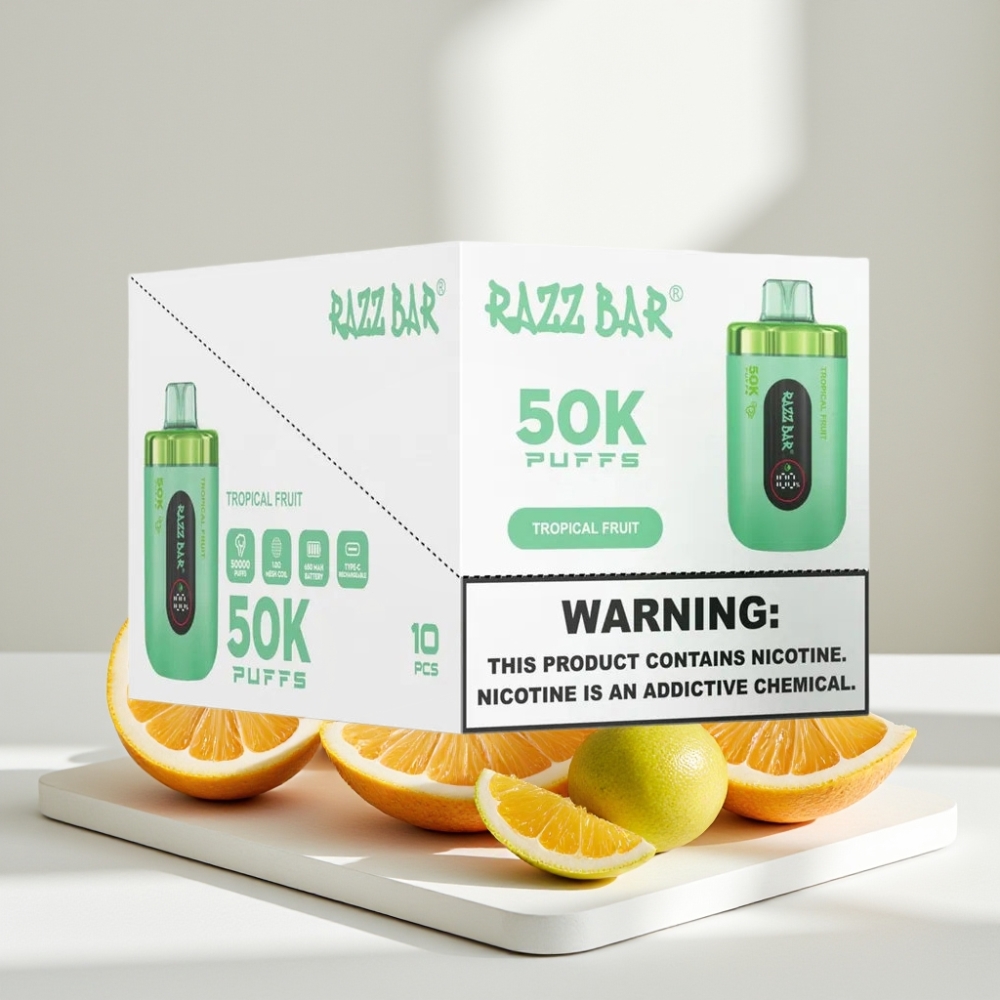 Razz Bar 50K Puffs Tropinių Vaisių, 50000 Puffų, 1.0 Ohm, Type-C